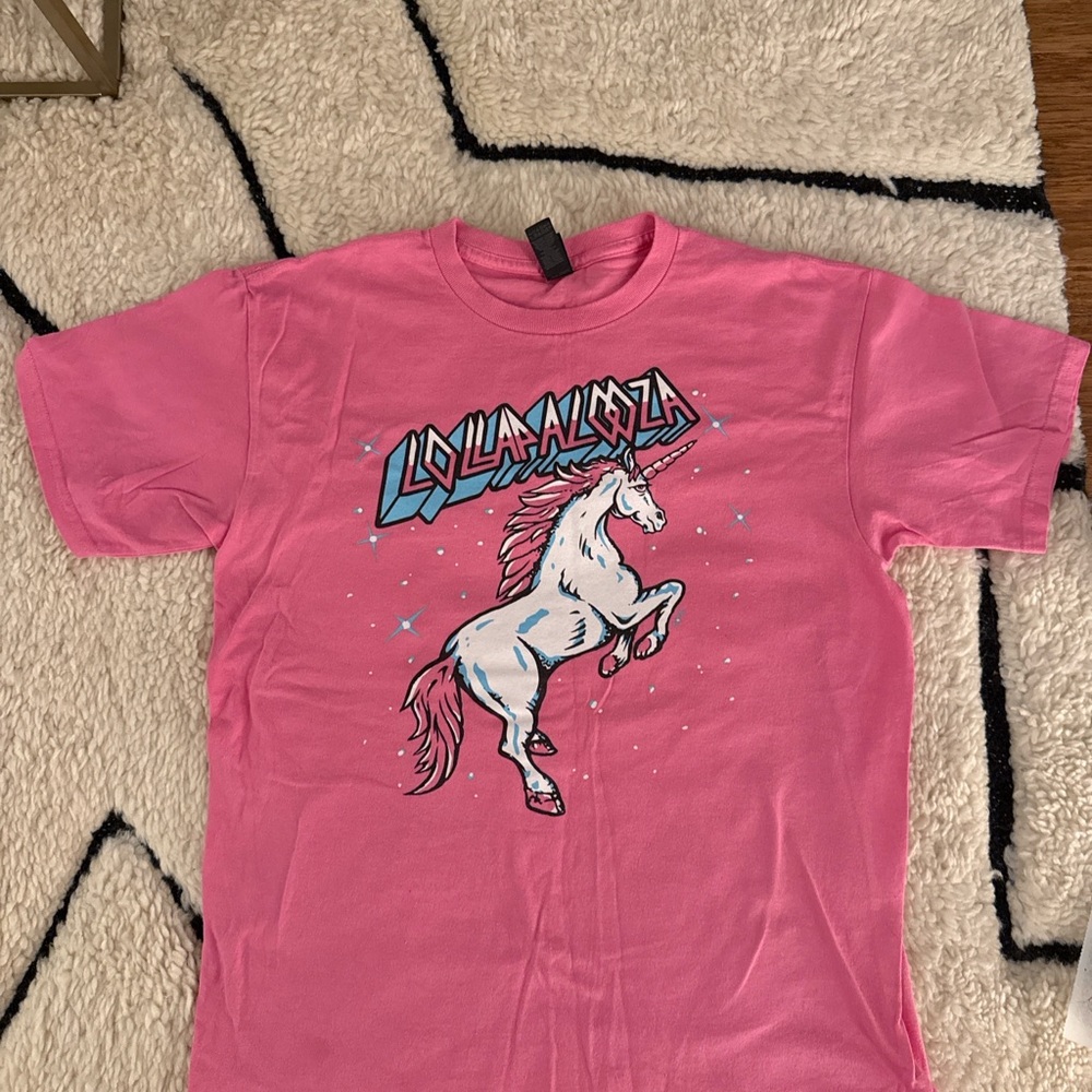 Lollapalooza 2024 Official Unicorn Lineup Tee - Pink